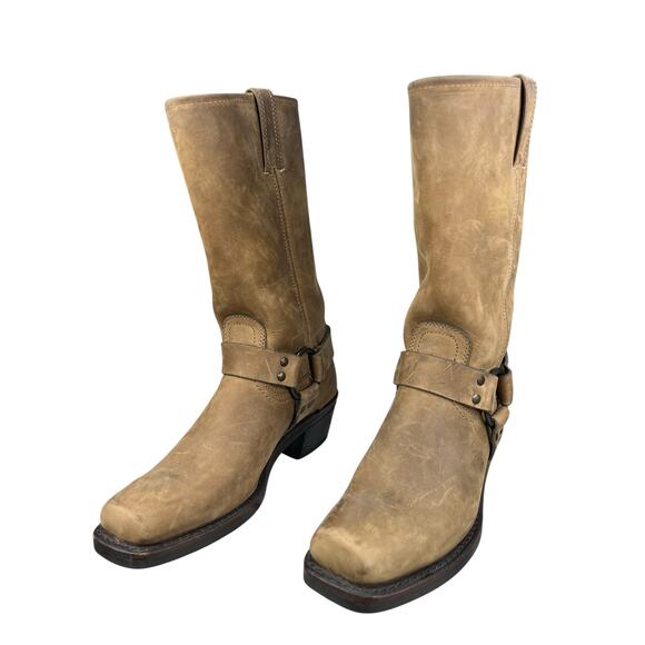 Frye Women’s 12R Brown Leather Harness Western Boot Size US 8 - Picture 6 of 10